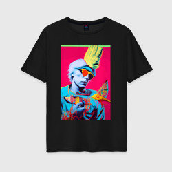 Женская футболка хлопок Oversize Andy Warhol - self-portrait