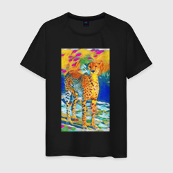 Мужская футболка хлопок Абстрактный гепард