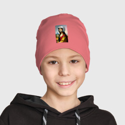 Детская шапка демисезонная Мона Лиза в шлеме - нейросеть - фото 2