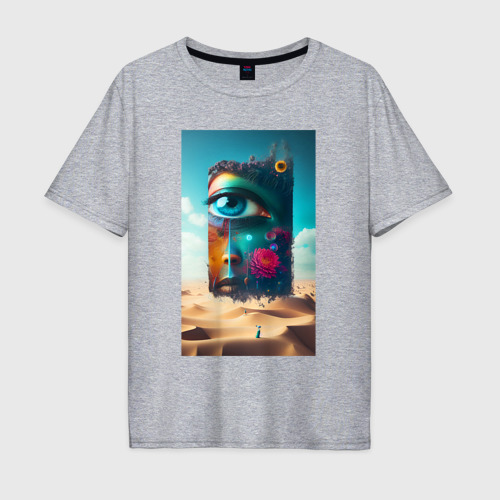 Мужская футболка хлопок Oversize с принтом Глаз - сюрреализм - нейросеть, вид спереди #2