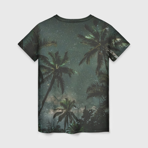 Женская футболка 3D Пальмы под звёздным небом, цвет 3D печать - фото 2