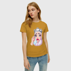 Женская футболка хлопок Снежная королева плачет - фото 2