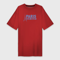 Платье-футболка хлопок Париж в сердце