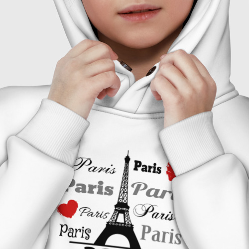 Детское худи Oversize хлопок Paris love, цвет белый - фото 7