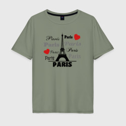 Мужская футболка хлопок Oversize Paris love