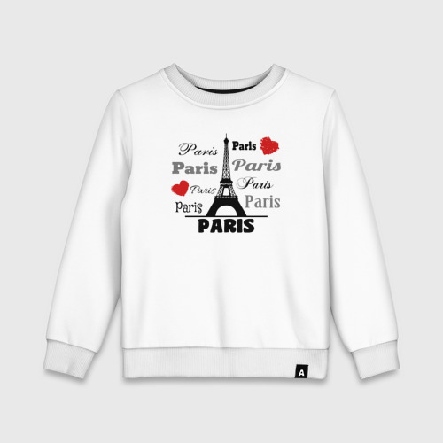 Детский свитшот хлопок Paris love, цвет белый