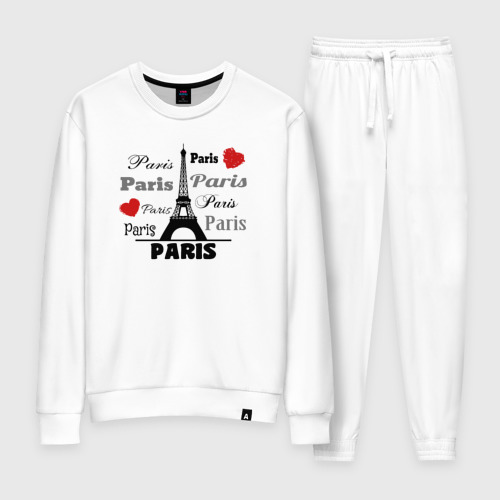 Женский костюм хлопок Paris love, цвет белый