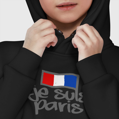 Детское худи Oversize хлопок Я в Париже, цвет черный - фото 7