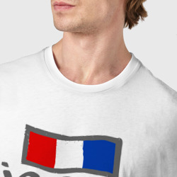 Футболка с принтом Я в Париже для мужчины, вид на модели спереди №4. Цвет основы: белый