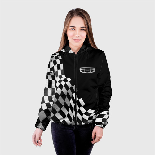 Женская куртка 3D Geely racing flag, цвет черный - фото 3