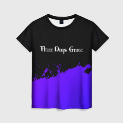 Женская футболка 3D Three Days Grace purple grunge