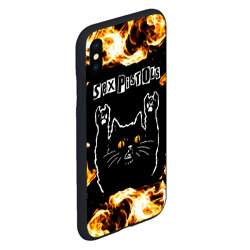 Чехол для iPhone XS Max матовый Sex Pistols рок кот и огонь - фото 2