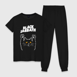 Женская пижама хлопок Black Sabbath rock cat
