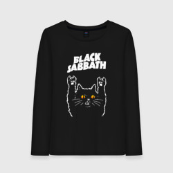 Женский лонгслив хлопок Black Sabbath rock cat