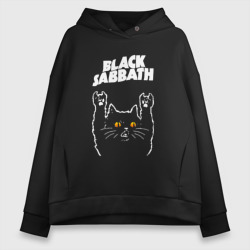 Женское худи Oversize хлопок Black Sabbath rock cat