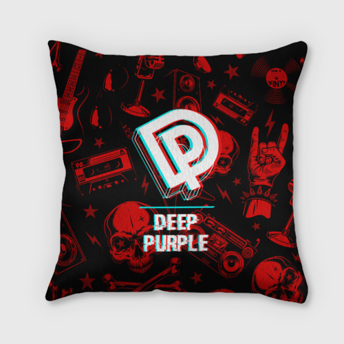 Подушка 3D Deep Purple rock glitch