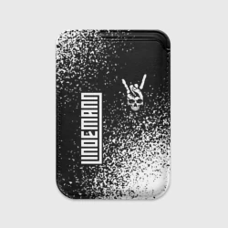 Картхолдер Magsafe магнитный Lindemann и рок символ на темном фоне