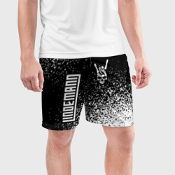 Мужские шорты спортивные Lindemann и рок символ на темном фоне - фото 2