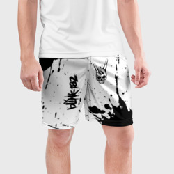 Мужские шорты спортивные Blink 182 и рок символ на светлом фоне - фото 2
