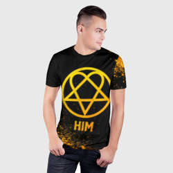Мужская футболка 3D Slim HIM - gold gradient - фото 2