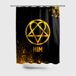 Штора 3D для ванной HIM - gold gradient