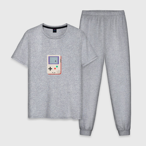 Мужская пижама хлопок с принтом Игровая консоль Геймбой, вид спереди #2