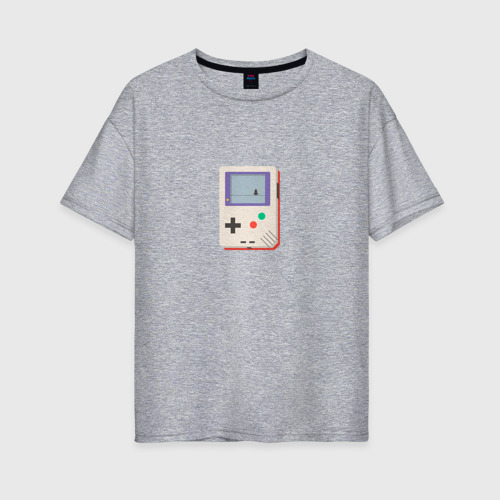 Женская футболка хлопок Oversize с принтом Игровая консоль Геймбой, вид спереди #2