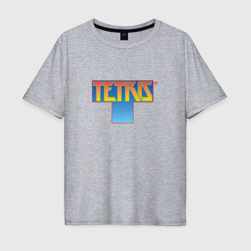 Мужская футболка хлопок Oversize с принтом Логотип Тетрис, вид спереди #2