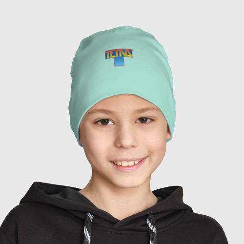Детская шапка демисезонная Логотип Тетрис, цвет мятный - фото 3