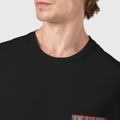 Мужская футболка хлопок с принтом Логотип Тетрис - мини, фото #4