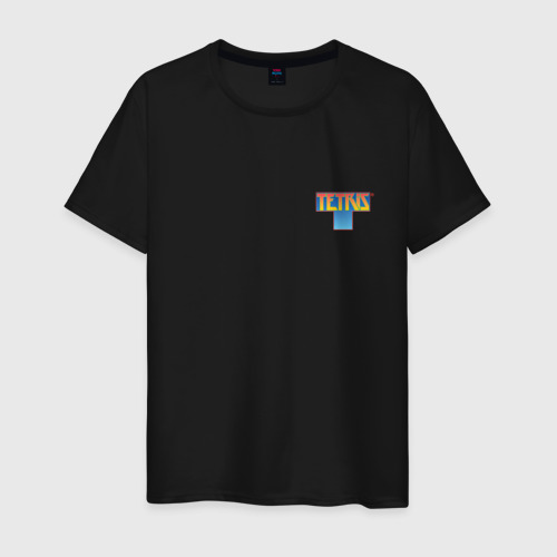 Мужская футболка хлопок с принтом Логотип Тетрис - мини, вид спереди #2