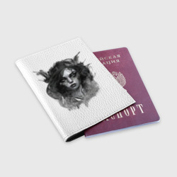 Обложка для паспорта матовая кожа Девушка готика - фото 2