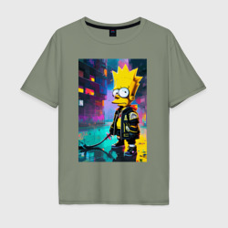 Мужская футболка хлопок Oversize Bart Simpson - urban fantasy