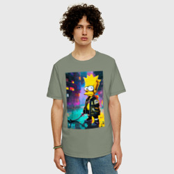 Мужская футболка хлопок Oversize Bart Simpson - urban fantasy - фото 2