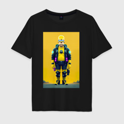 Мужская футболка хлопок Oversize Homer Simpson - Cyberpunk