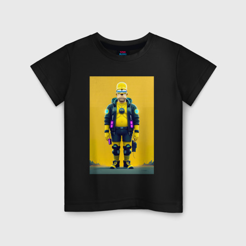 Детская футболка хлопок Homer Simpson - Cyberpunk, цвет черный