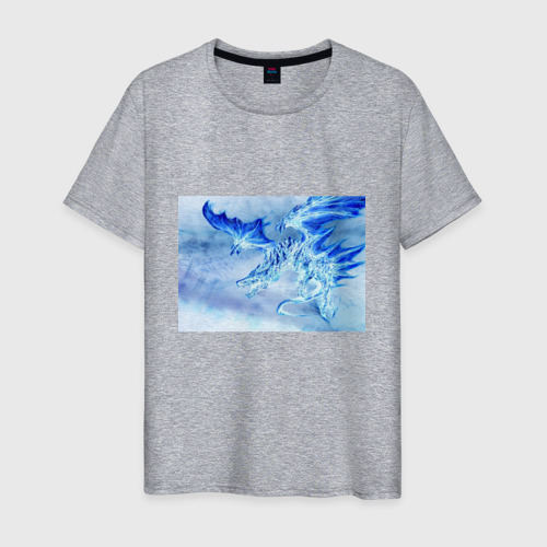 Мужская футболка хлопок с принтом Парящий дракон, вид спереди #2