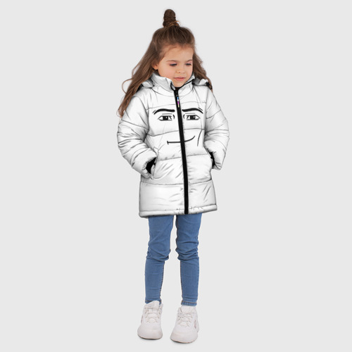 Зимняя куртка для девочек 3D с принтом Одежда Man Face Roblox, вид сбоку #3
