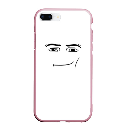 Чехол для iPhone 7Plus/8 Plus матовый Одежда Man Face Roblox, цвет розовый