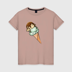 Женская футболка хлопок Мороженка