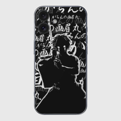 Чехол для iPhone 16 силиконовый с защитой камеры Габимару - иероглифы