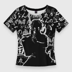Женская футболка 3D Slim Габимару - иероглифы