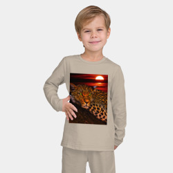Детская пижама с лонгсливом хлопок Ягуар на закате - фото 2