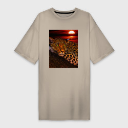 Платье-футболка хлопок Ягуар на закате