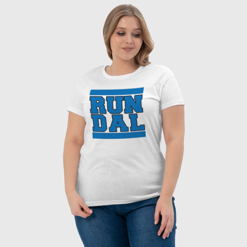 Женская футболка хлопок с принтом Run Dallas Mavericks, фото #4