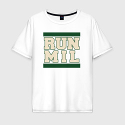 Мужская футболка хлопок Oversize Run Milwaukee Bucks