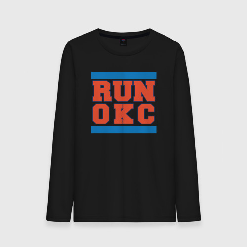 Мужской лонгслив хлопок Run Oklahoma City Thunder, цвет черный