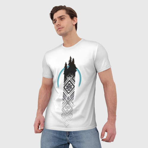 Мужская футболка 3D Скандинавская татуировка, цвет 3D печать - фото 3