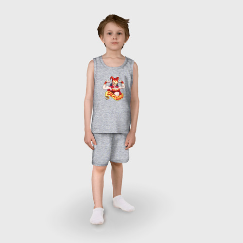 Детская пижама с шортами хлопок Дьяволица боец лучадор Луча Либре, цвет меланж - фото 3