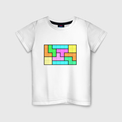 Детская футболка хлопок Сложенные блоки Тетриса